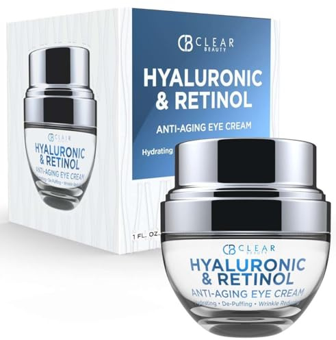 Clear Beauty - Korean Eye Cream with Hyaluronic Acid and Retinol: for Dark Circles, Bags & Puffiness - Moisturizing & Anti-Aging