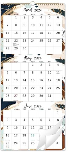Wandkalender 2024-2025 - Kalender 2024-2025, APR 2024 - Jul 2025, 3-Monats-Wandkalender Vertikale Anzeige, 27,9 x 66 cm, Wandkalender 2024-2025