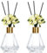 2pcs 60ml / 2oz vide verre transparent rechargeable diffuseur bouteille diffuseur pot aromathérapie récipient de stockage parfum accessoires pour DIY alternative roseau diffuseur autocollant