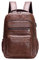 Sac à Dos Ordinateur Portable en Cuir PU, Sac à Dos de Voyage Imperméable avec USB Charging Port, Sac à Dos Décontracté Sac à Main Résistant à L'usure Pochette Confortable Sac à Dos, CAFÉ