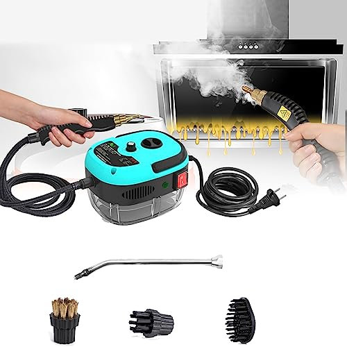 NURCIX 2500W High Pressure Steam Cleaner Portable High Temperature Steam Cleaning Machine with 3 Brush Heads 2 Spray Gun, 6 Adjustable Speeds Cleaning kit Tool for Kitchen Bathroom Furniture car E