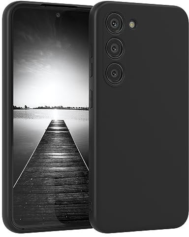 EAZY CASE - Silikonhülle für Samsung Galaxy S23 Hülle Silikon Case Schwarz stoßfeste Handyhülle Galaxy S23 Schutzhülle mit Kameraschutz Dünn Premium Schutz Cover TPU Phone Bumper in Schwarz Matt