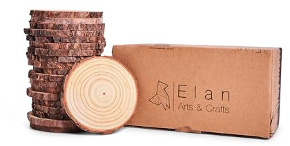 Elan Rondin de Bois 11-13 cm de Diamètre 20 pièces, Rondin Bois, Rondelles Bois, Rondin de Bois Deco, Bois Brut, Rond Bois, Rond en Bois, Rond de Bois, Tranche de Bois, Rondelle de Bois Deco
