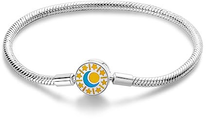 Hapour 925 Plata de Ley Pulsera de Encanto para las Mujeres Mariposa Mejor Amigo Corazón Luna y Estrella Cadena de la Serpiente Pulsera de Encanto con 5A Cubic Zirconia