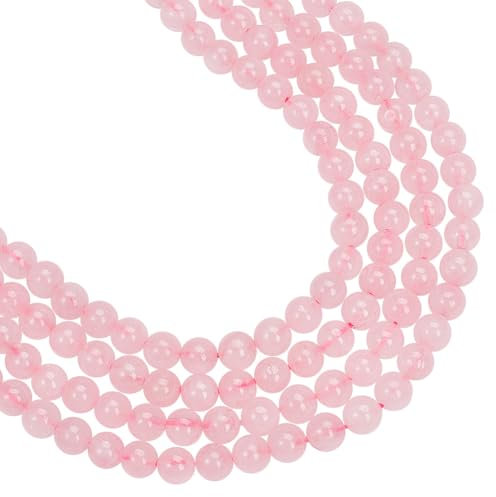 GOMAKERER 120 Pcs 6mm Natural Rose Quartz Beads, Round Pink Loose Beads Gemstone Beads Lucky Chakra Beads for Jewely Making