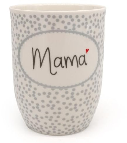 Mea-Living Tasse mit Henkel MAMA grau, 500ml, Becher mit Spruch, Geschenkidee für Mütter, Spruchtasse