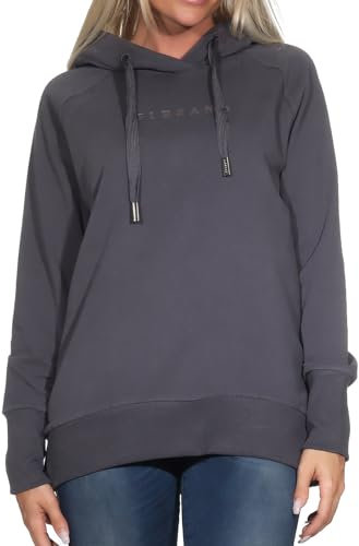 Elbsand Damen Kapuzen-Sweatshirt ESSvana Damenpullover 70293 00 Charcoal (989) M
