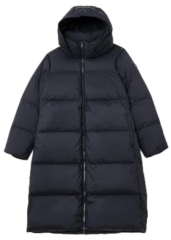 Tommy Hilfiger Damen Daunenmantel Casual Down Hood Coat Wasserabweisend, Blau (Desert Sky), 54