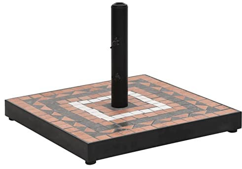 BaraSh Base de Parasol Terre Cuite et Blanc carré 12 kg,Pied De Parasol,Pied De Parasol Lourd,Pied De Parasol sur roulettes