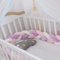 PTKG Bettschlange Geflochten, Bettschlange, Kantenschutz Bettumrandung Knotenkissen, Seitenschläferkissen, Bettschlange Baby, Zierkissen Stillkissen, cremefarben,A10,4m