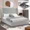 Blisswood Ottoman Storage Bed, Upholstered Gas Lift Up Bed Frame With Storage, Velvet Double Bed Frame, Ottoman Bed With Wooden Slats, (4ft6 Grey Double 135 x 190, No Mattress)