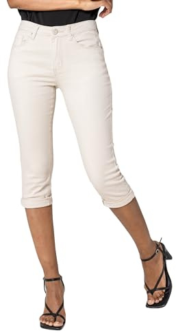 Nina Carter P230 Damen Capri Skinny Fit Jeanshosen HIGH Waist Sommer Jeans