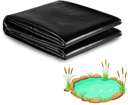 MIAONING Schwarz 4x2.0m 7x7.0m Teichfolie, 9x7.0m 12x10.0m 15x13.0m Teichplane Für Teichzubehör, Fischteiche und Brunnen, 0.12mm HDPE Teichfolien (Größe : 8x7.0m(26.2x23ft))