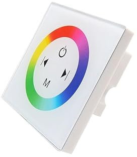 Switian RGB LED Controller 4-Pin Touch Panel - 12V/24V 288W Glas-Design Wandschalter | Kapazitiver Touch, Helligkeitsregelung für RGB LED Streifen & Beleuchtung