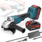 Weytoll Akku-Winkelschleifer 125mm, 21V Bürstenloser Motor Winkelschleifer, 2 * 1300mAh Akku, mit Verdickte Schallwand und Hilfsgriff, Stufenlose Geschwindigkeitsregulierung, Spindle Lock