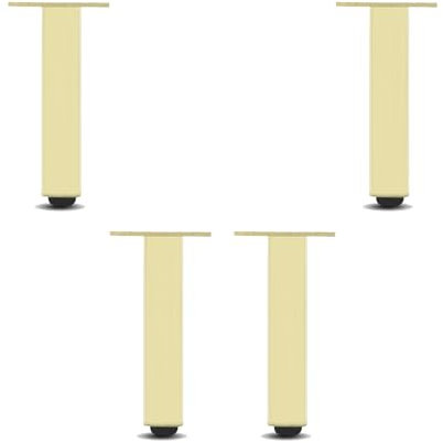 4 Pcs Pieds de Meuble Métal Réglable,Hauteur Réglable 0-1 cm,Jambes de Rechange en Alliage D'aluminium,Meuble TV/Pieds de Support pour Meuble de Salle de Bain,Or Brossé (23cm(9in))