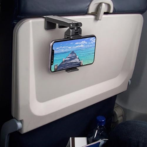Mobile Phone Holder, Airplane in Flights Phone Holder with 360° Rotating Clamp, Portable Phone Stand for Travel, Universa Mobile Phone Stand, Handsfree Phone Holder for Plane for Airplane Travel