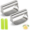 2 Stück Upgrade Edelstahl Knoblauchpresse, 2024 Neue Knoblauchpresse Wippe, Robuster Knoblauchpresse Edelstahl, Garlic Press mit Flaschenöffner und Silikon Knoblauchschäler, Küchenutensilien