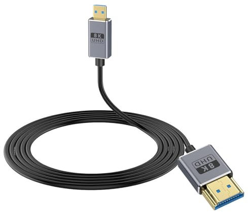 Duttek 8K Micro HDMI to HDMI Cable, 48Gbps HDMI to Micro HDMI 2.1Cable Male to Male Support 8K@60Hz, 4K@240Hz and HDR Support, for Cameras, DSLRs, Camcorders, Portable Screens and Monitors 4FT/1.2M