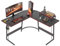 Cubiker Gaming Tisch 120x120x75cm, Schreibtisch mit Monitorständer, Eckschreibtisch, Gaming Schreibtisch L Form, Computertisch, Kohlefaser Schwarz