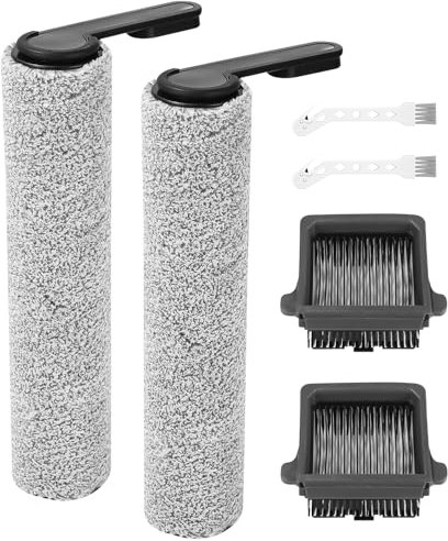 Toaren Rouleau de Brosse de Rechange et Filtre Accessoires pour Tineco Floor One S7 Pro/Floor One S6 pour Aspirateurs Secs et Humides,2 Rouleaux de Brosse,2 Filtres HEPA,2 Brosse de Nettoyage