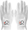 LOVMEAD Damen Golf handschuh Linke Hand Rechts Mikrofaser Regen Heiß Nass Allwetter Paar 2 Stück, Damen Golfhandschuhe Weich Flexibel Langlebig Verschleißfestigkeit Guter Grip (Weiß, L, Beidhändig)