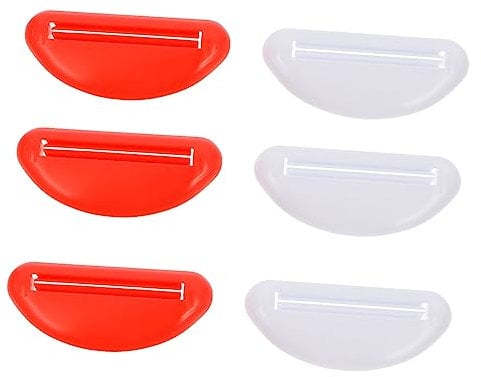 Beaupretty 6pcs Mini Plastic Toothpaste Squeezer Reusable Pump for Makeup Cosmetics Random Color