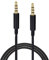 TECHZOCO Cable Audio alargador macho a macho, Cable Audio estéreo Jack 3.5 mm TRRS 4 Pines, Apto para Auxiliar para Radio de Coche, Cascos, PS5, Xbox, Reproductor DVD, Altavoz,PC,TV, 1 Metro