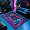 PEIHUODAN Blau Lila Bunte Gamer Area Rugs, Moderne Visuelle Dekorative Spielzimmer Teppiche, Essential E-Sport Zimmer Dekorative Fußmatten Für Jugendliche Jungen Für Wohnzimmer (Farbe 6,100x150cm)