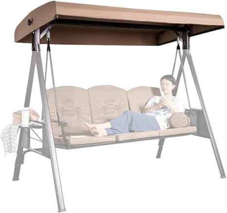Replacement Canopy Top cover Outdoor Patio Swing Canopy Replacement Top Cover 2 3 Seater(198x125cm/79x49inch)