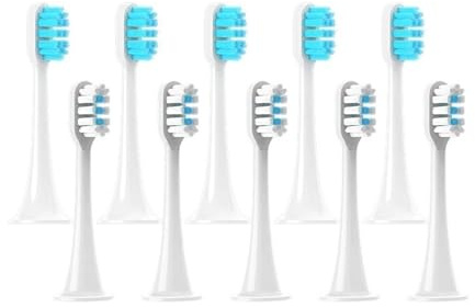 Ersatzbürstenköpfe, kompatibel mit Xiaomi Mijia T300/T500/T700, for elektrische Zahnbürsten mit Kappen, versiegelte Verpackung, weiche Köpfe(5Blue5Whit)