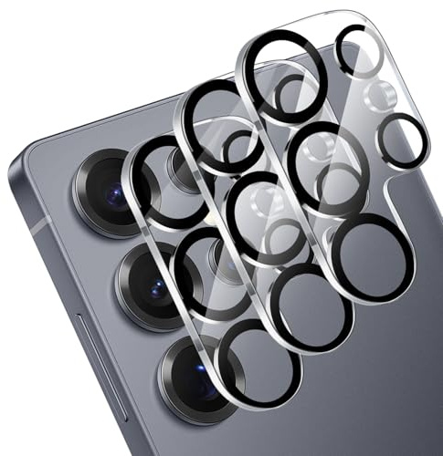 OFFCUP Camera Lens Protector for Samsung Galaxy S25 Ultra, 3 Set | Lens Protectors, Scratch-Resistant 9H Ultra-Thin Tempered Glass& Aluminium Frame, Easy Installation (Black)