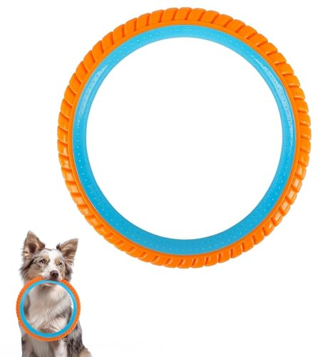 ALL FOR PAWS 10.8 Durable Dog Ring Toy, Interactive Dog Toy for Fetch & Tug of War, Chew-Resistant Rubber Toy for Medium to Large Dogs, Outdoor Toy for Training & Exercise