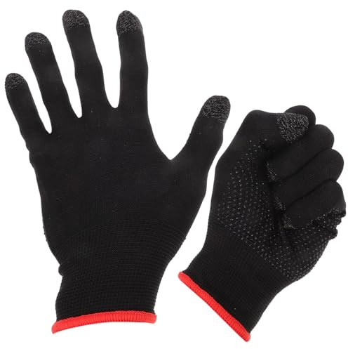 Hemobllo 1 Pair Breathable Anti-sweat Finger Gloves for Mobile Gaming with Elastic Design, Silver Fiber and Spandex Material, Unique Design for Men and Women Touchscreen Gaming Protection