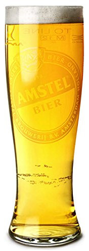 Original Amstel Pint Glass - Nucleated, Toughened and Pint to Line (1 Glass)
