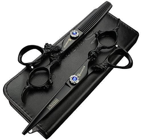 Sharonds lila 6/7 Zoll exquisite High-End 440C professionelle Haar Schere Friseur Salon gewidmet Werkzeug (6-Zoll 2PC)