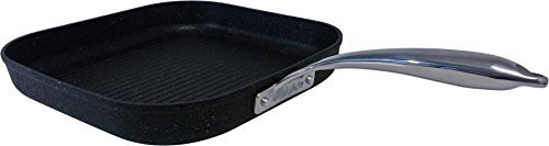 eaziglide Neverstick IM1048 - Sartén cuadrada de aluminio y acero inoxidable (3 unidades, diámetro: 28 cm), color negro