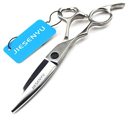 Jieesenyu Professionelle Haarschere 440C für Linkshänder, 6 Zoll