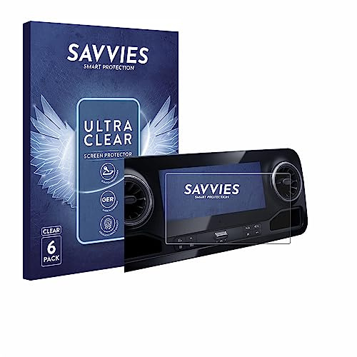 Savvies Protection Film compatible with Mercedes-Benz Sprinter 2018 MBUX 7 | 6 Pack Clear Screen Protection Made in Germany Anti-Scratch Transparent Foil