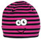 maximo Mädchen Mütze Smile Ringel pink-schwarz, Gr. 55,UV-Schutz 50+ (55)