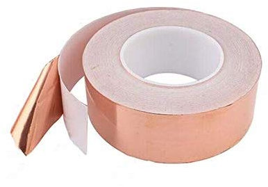 SENRISE Nastro adesivo in lamina di rame, conduttivo su un lato, per schermatura EMI, circuiti di carta, repellente per lumache, artigianato, riparazioni elettriche (25 mm x 10 m)
