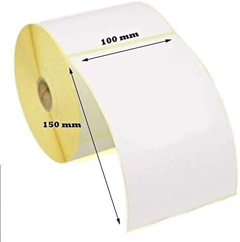 Lot de 10 rouleaux d'étiquettes thermiques (5000 étiquettes) Blanc 100 mm x 150 mm pour imprimante Zebra GK420D GX420D GK420T