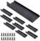 Set of 8 NUZAMAS Kitchen Lip Pull Handles, Aluminum Alloy, Matt Black, Door Handles, Concealed Finger Pull Handle for Home Kitchen Door Drawer Cabinet, 12cm
