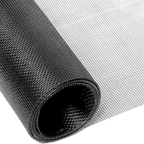 INTIRILIFE Rete antimosche Fibra di Vetro Nero venduta al Metro, Larghezza 150 cm, Dimensione Maglia 1,2 mm - Zanzariera Resistente ai Raggi UV, zanzariera Porta Finestra in Rete
