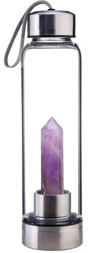 Botella de cristal para elixirs minerales, Acero inoxidable,