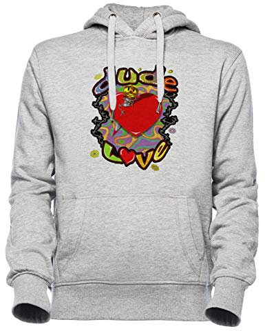 Luxogo Tipo Amore Lotta Unisex Grigio Felpa con Cappuccio Uomo Donna Unisex Grey Jumper Men's Women's