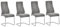 HOMCOM 4er Set Esszimmerstühle Küchenstuhl mit Rückenlehne Freischwinger Schwingstuhl Sitzfläche für Küche Wohnzimmer Stahl Grau 45 x 61 x 98 cm
