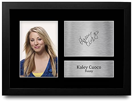 HWC Trading FR A4 Kaley Cuoco Big Bang Theory Penny - A4 Framed Geschenke Gedruckt Signiert Autogramm Bild Für Fernsehen Zeigen Fans