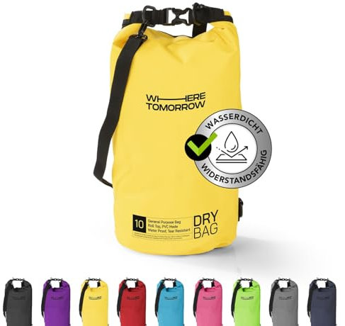 #DoYourOutdoor Where Tomorrow Dry Bag Tasche 30L gelb | Wasserdichter Rucksack | Wasserfester Beutel & Packsack | Drybag ideal für Boot, Kajak, Angeln und Camping