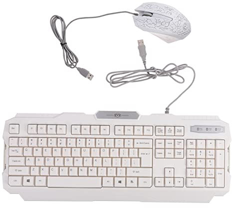 KOMBIUDA 1set Rgb Backlight Gaming Keyboard and Mouse Ergonomic Design for Comfortable Use Wired Mechanical Keyboard and Breathing Light Mouse for Gamers and Computer Accessories